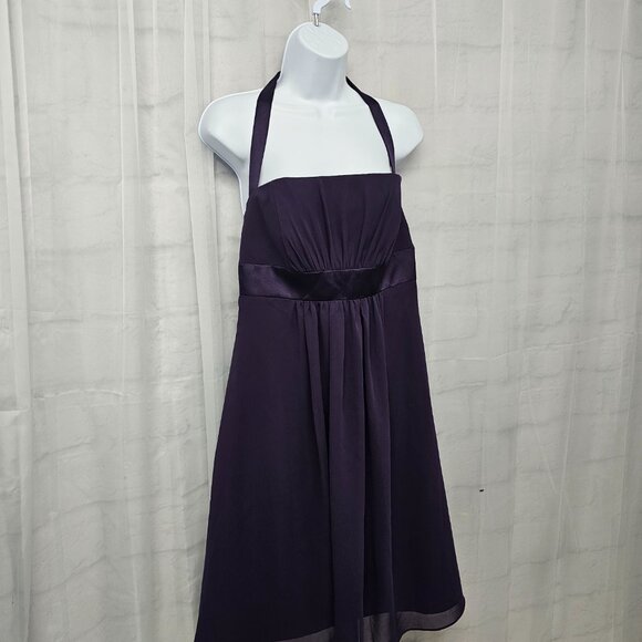 Alfred Angelo Dress Purple Backless Formal Chiffon Satin Coquette Fairy S - Picture 3 of 9